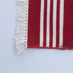 Multiple Sizes Cotton Modern Red And White Hand Woven Runner Rug- Flat Woven Washable Runner Kilim