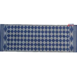 Multiple Sizes Cotton Dark Blue And Grey Modern Hand Woven Runner Rug- Flat Woven Washable Runner Killim