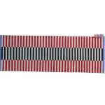 Multi Size Red And Gray, Blue Modern Striped Cotton Handmade Runner Rug- Washable Runner Kilim